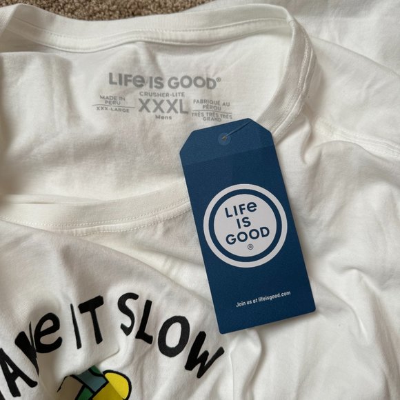 NWT Life is Good White TAKE IT SLOW Short Sleeve Tee XXXL - Picture 11 of 11